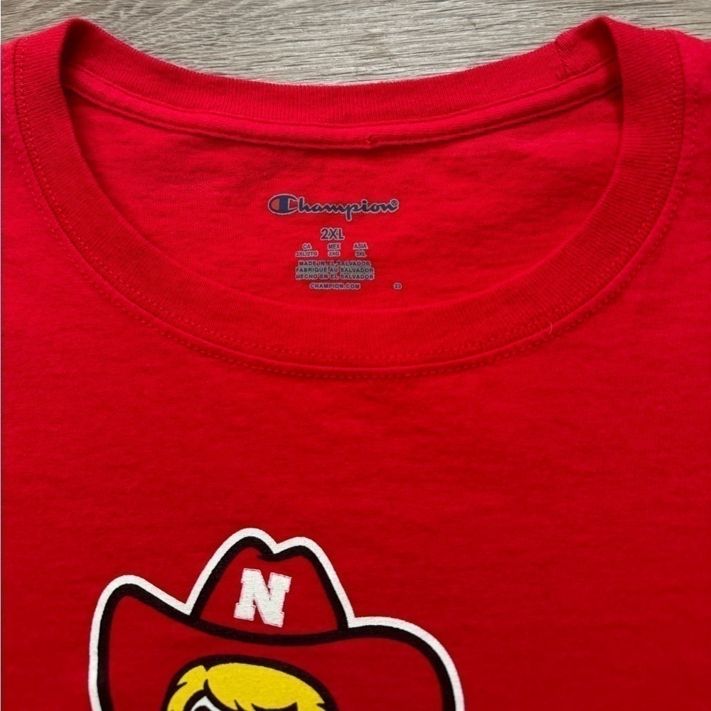 Red Champion Nebraska Cornhuskers Golf NCAA College t shirt men’s XXL - Picture 6 of 6